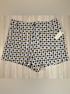 Maeve by Anthropologie NWT The Colette Geometric Linen Blend Shorts Size 31